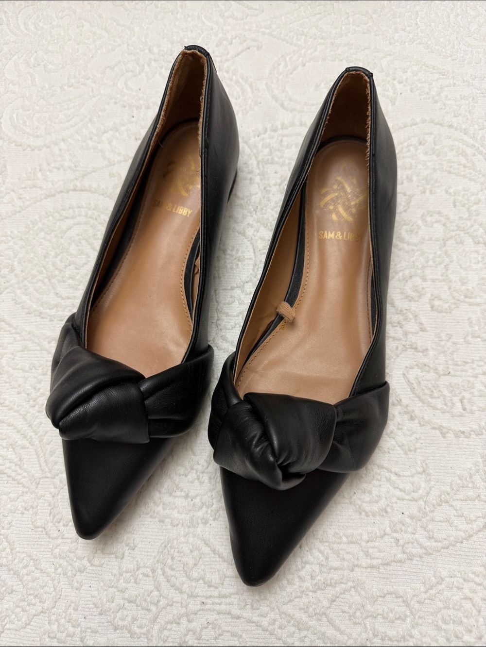 Sam & Libby Black Knot Flats US 7.5